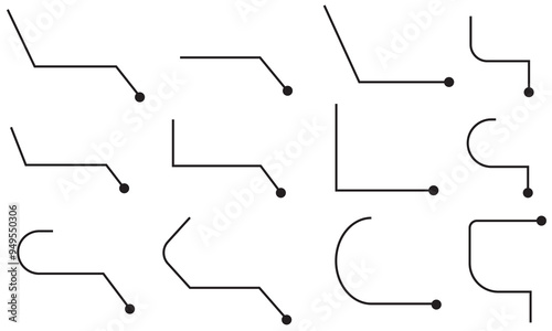 Callouts titles set. Digital callouts . Line callout label set. isolated on white  background. Vector illustration. EPS 10