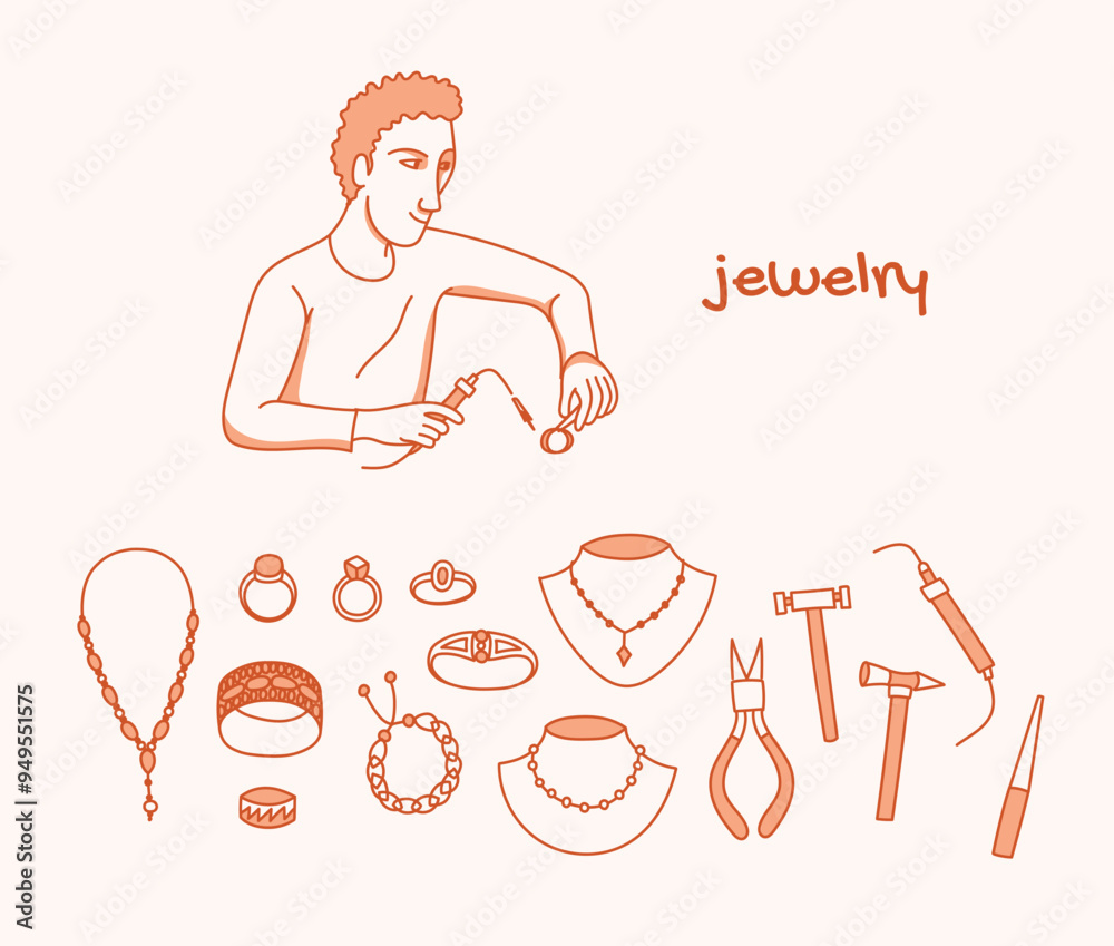 Fabrication artisanale de bijoux : un homme en train de faire des bijoux avec ses outils de bijoutier