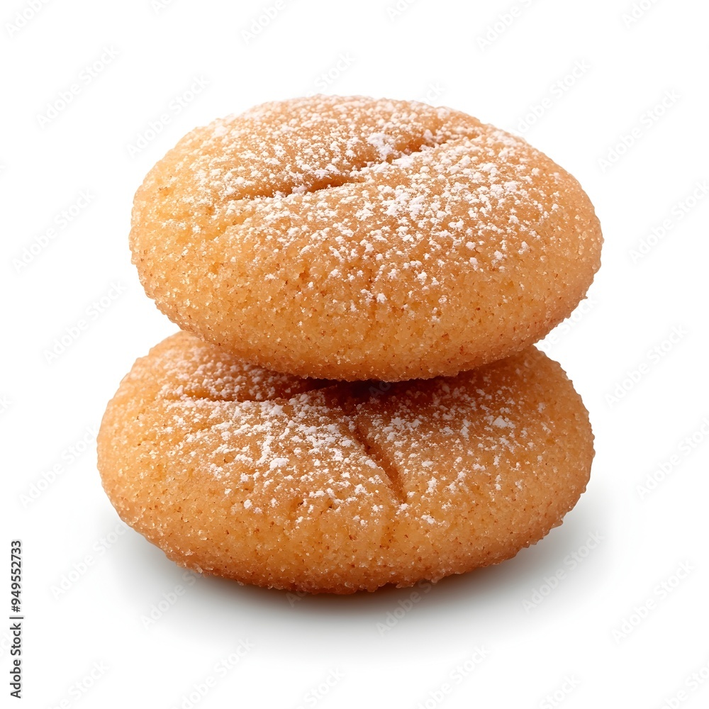 Perfect Amaretti Cookies with Elegant Presentation on White Background Perfect Amaretti Cookies with Elegant Presentation on White Background