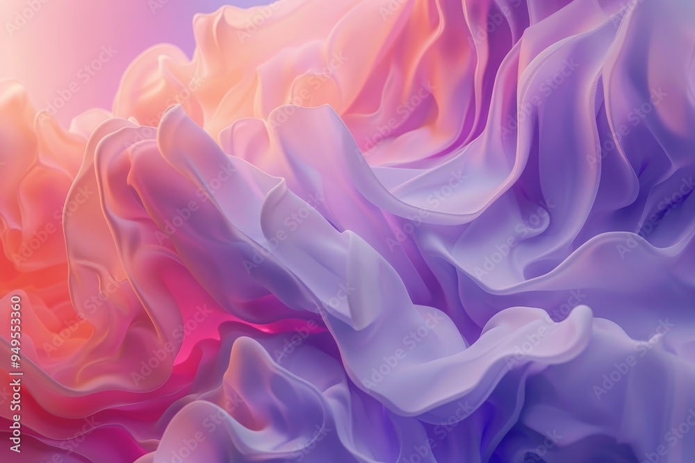 Obraz premium Close up view of a pink and purple flower showcasing its vibrant color and intricate details, Soft gradients melting into each other