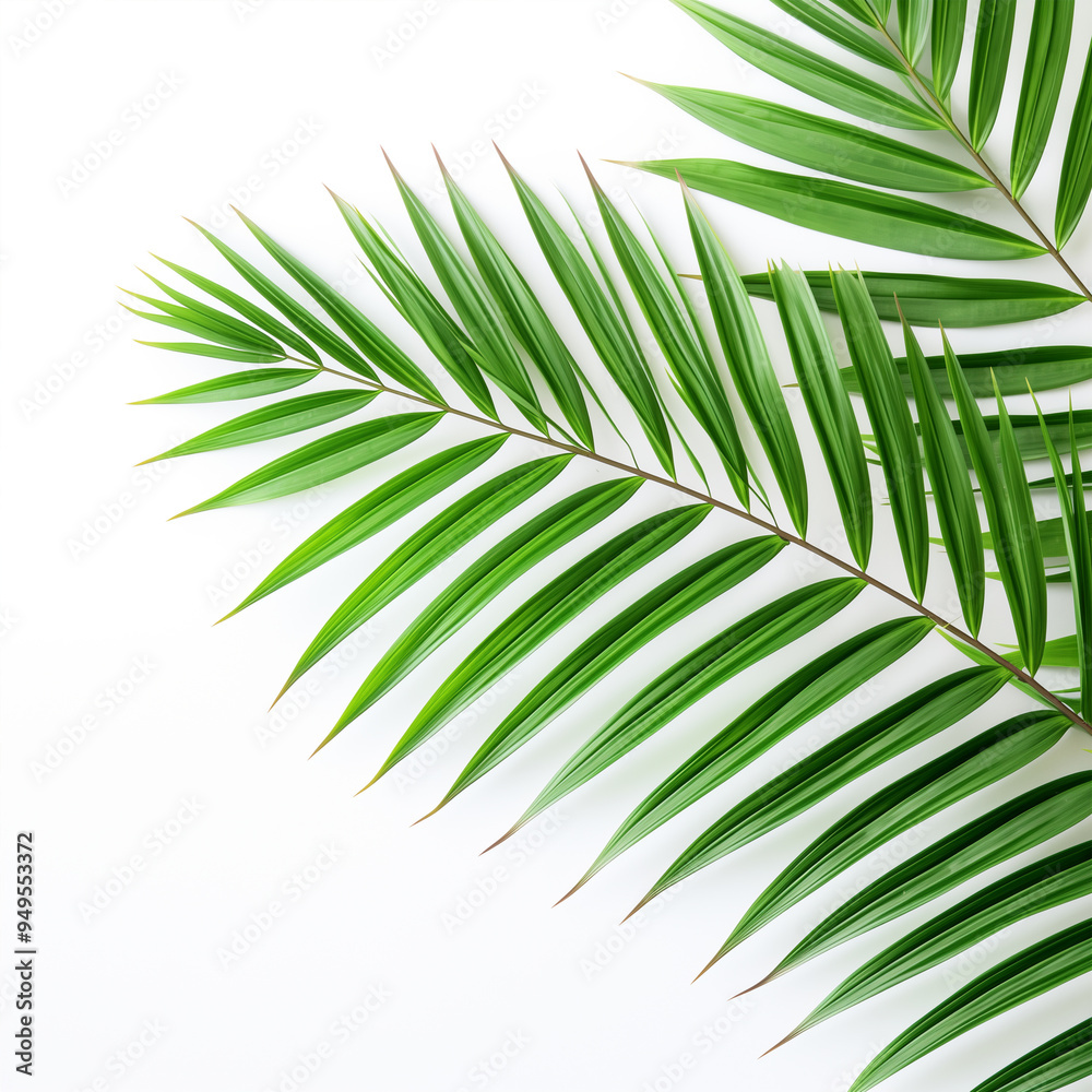 Obraz premium palm tree leaf isolated on white background