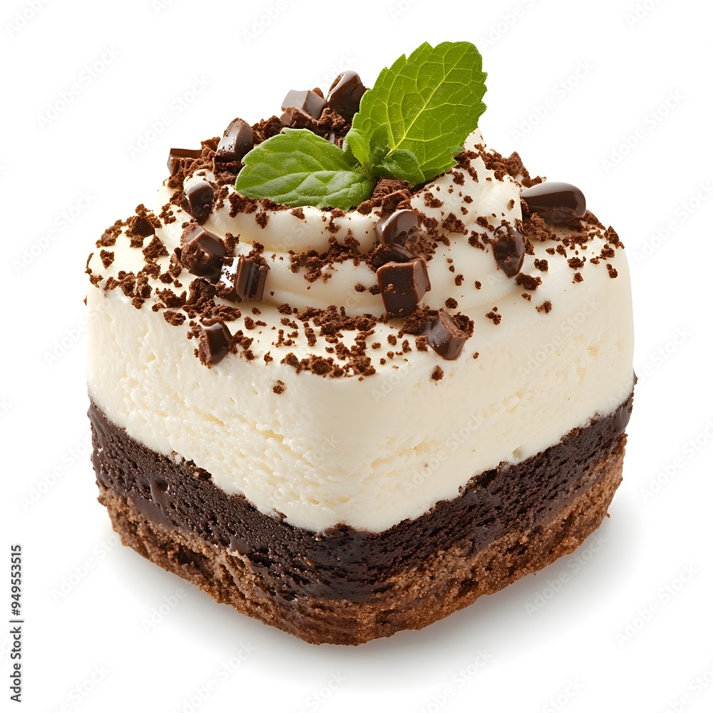 Exquisite Italian Semifreddo Dessert Frozen Treat on White Background Exquisite Italian Semifreddo Dessert Frozen Treat on White Background