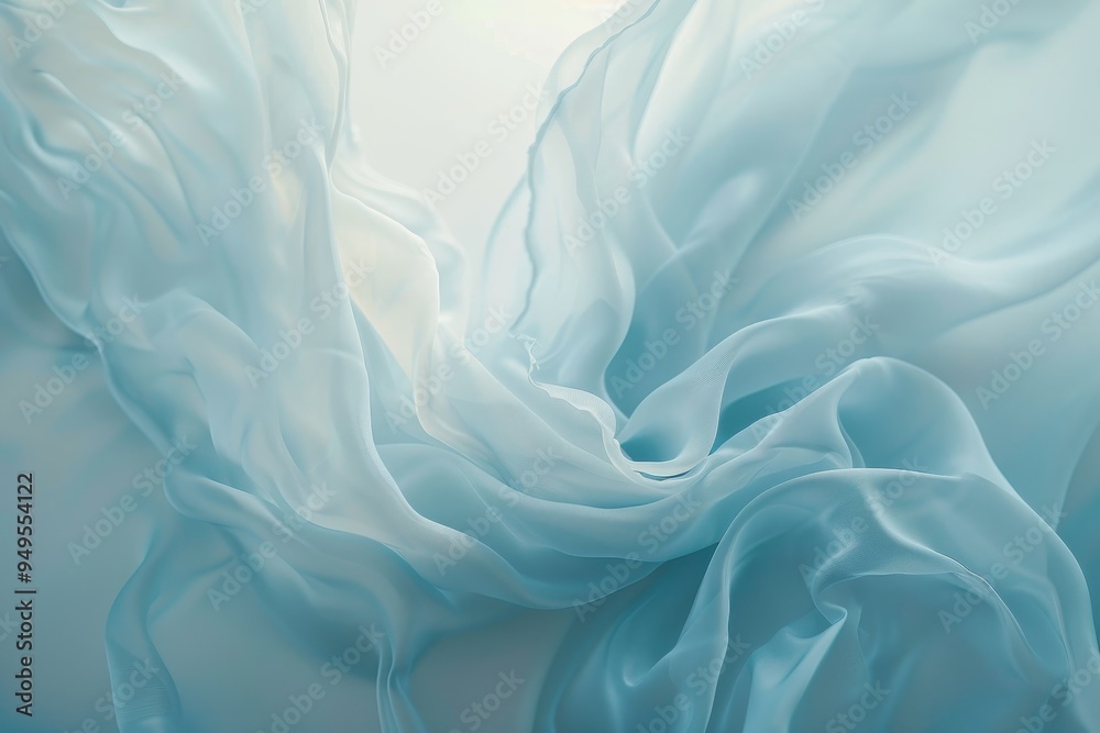 Obraz premium Detailed close-up view of soft baby blue fabric with subtle gradients and textures, Soft gradients of baby blue evoking a sense of peace