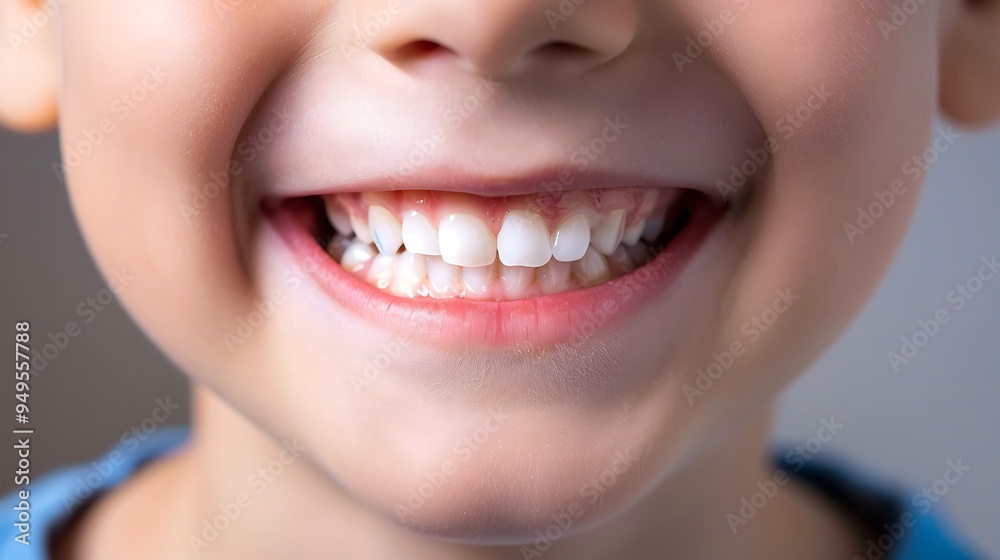 Close-up of a Child's Smile Showing White Teeth Close-up of a Child's Smile Showing White Teeth