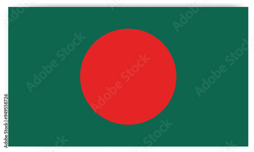 Illustration of Bangladesh flag. The correct proportions and color