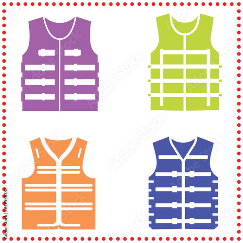 Colorful Safety Vest Silhouettes for High Visibility, Essential Workwear for Construction and Traffic Control
