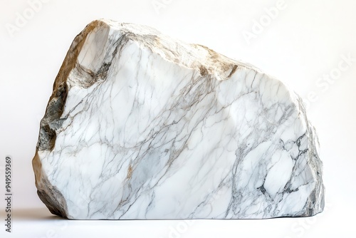 A large piece of marble with distinct veining patterns. photo