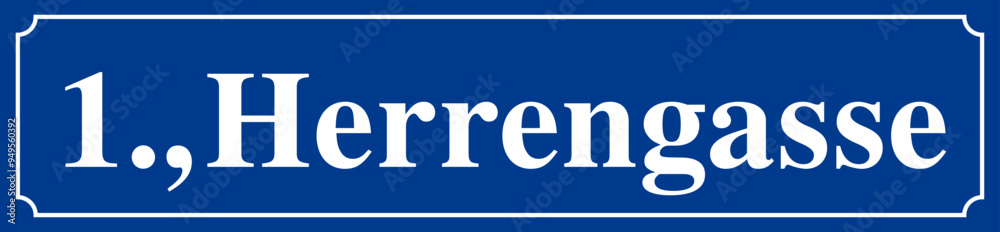 Berühmtes Wiener Straßenschild Herrengasse mit Bezirk