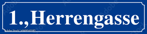 Obraz na płótnie Berühmtes Wiener Straßenschild Herrengasse mit Bezirk w salonie