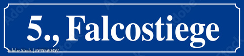 Berühmtes Wiener Straßenschild Falcostiege mit Bezirk