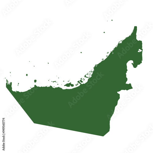 Vector outline map of United Arab Emirates or UAE