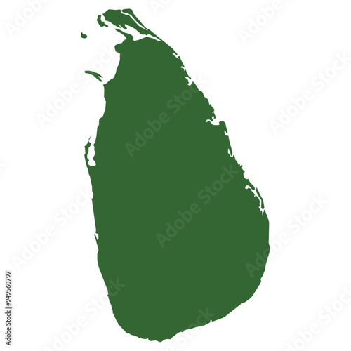 Vector outline map of Sri Lanka