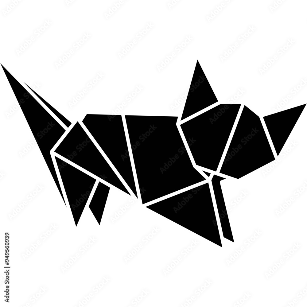 Origami Cat Icon Origami Cat Icon