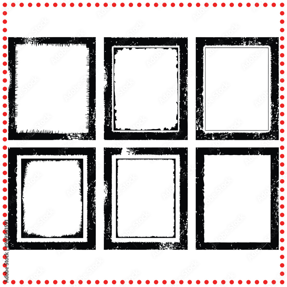 Antique Border Silhouettes Grunge Frame Set for Old fashioned Artwork and Vintage Style Compositions Antique Border Silhouettes Grunge Frame Set for Old fashioned Artwork and Vintage Style Compositions