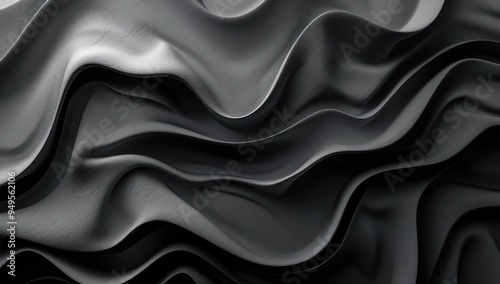 Abstract Black Wave Pattern