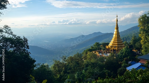 Wat Phra That Doi Suthep: The golden temple of Wat Phra That Doi Suthep overlooking Chiang Mai from its mountain perch. 