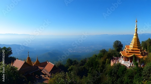 Wat Phra That Doi Suthep: The golden temple of Wat Phra That Doi Suthep overlooking Chiang Mai from its mountain perch. 