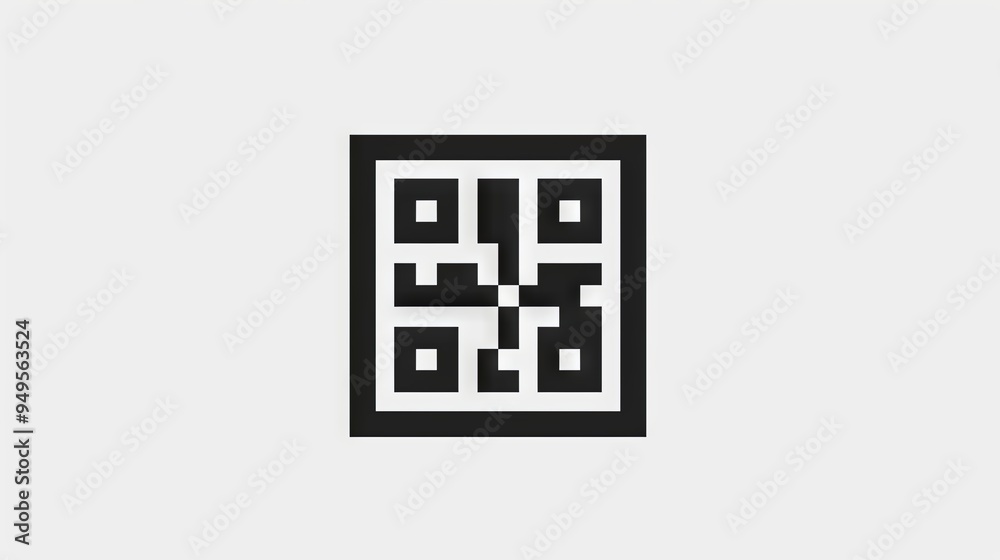 Black outline QR code icon for website design and mobile dark mode applications, vector illustration on a white background Black outline QR code icon for website design and mobile dark mode applications, vector illustration on a white background