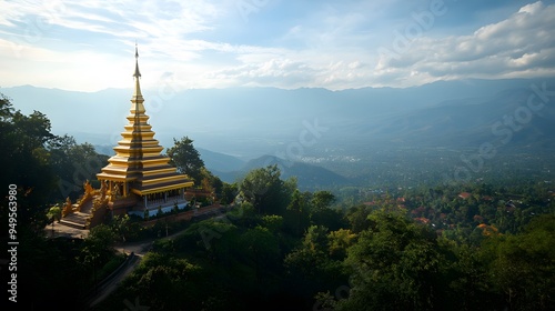 Wat Phra That Doi Suthep: The golden temple of Wat Phra That Doi Suthep overlooking Chiang Mai from its mountain perch.
