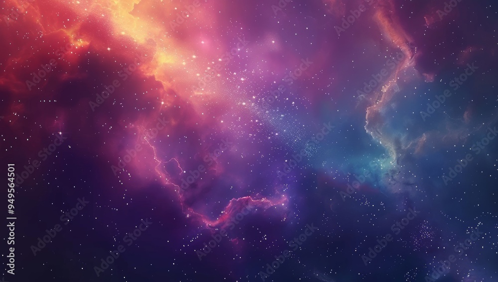 Abstract Nebula with Stars in Cosmic Space