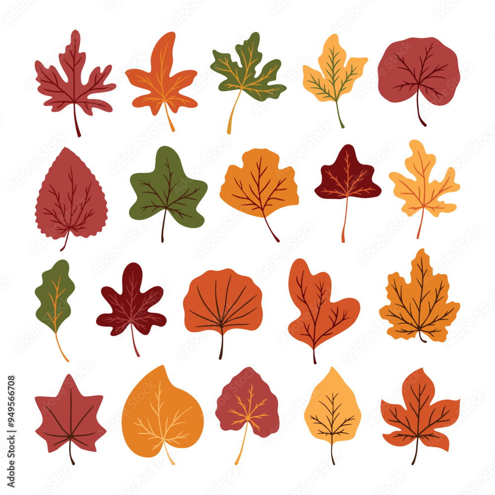set of autumn leaves vector set of autumn leaves vector