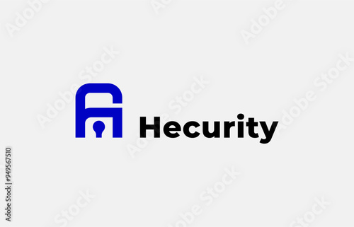 Logo Letter H and Padlock icon, Template design security, secure, guard and protection symbols. Editable file