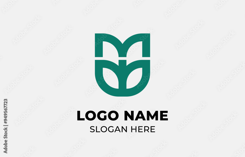 Logo Leaf symbols and Letter M. Template design Nature, tree, go green and growth concept with icon. Editable file