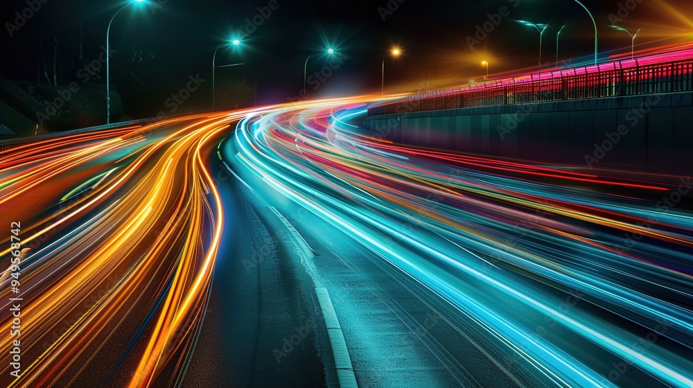 Fototapeta premium Light trail wallpaper