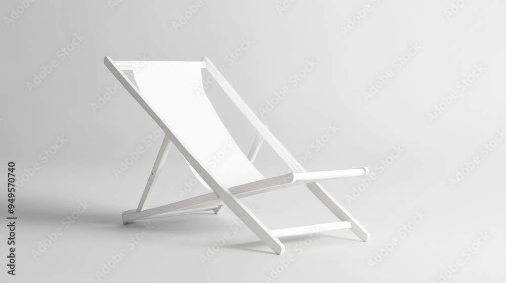 Blank white folding beach chair mock up Blank white folding beach chair mock up
