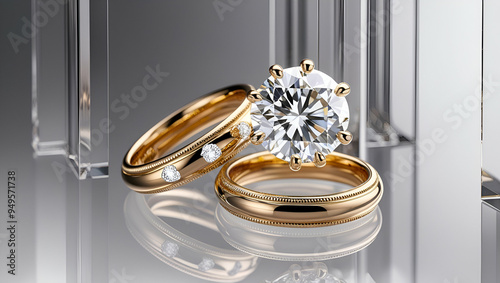 gold wedding ring dimonds ai genrative photo