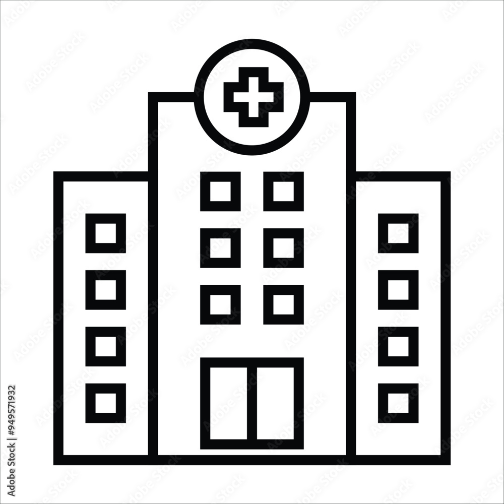 hospital vector icon line template hospital vector icon line template