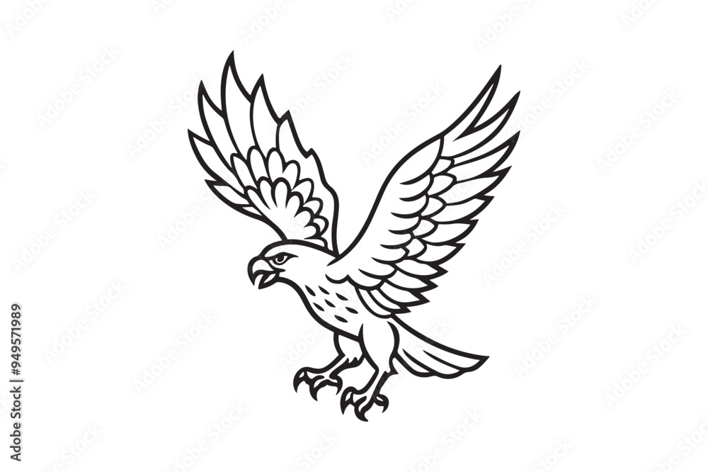 Fototapeta premium Hawk silhouette vector illustration