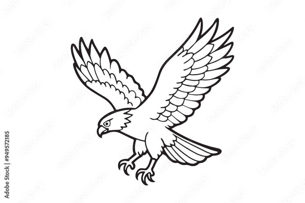 Obraz premium Hawk silhouette vector illustration