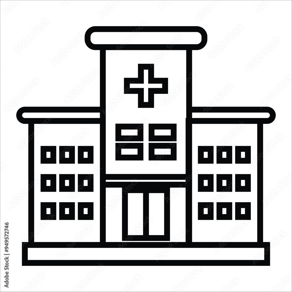 hospital vector icon line template hospital vector icon line template
