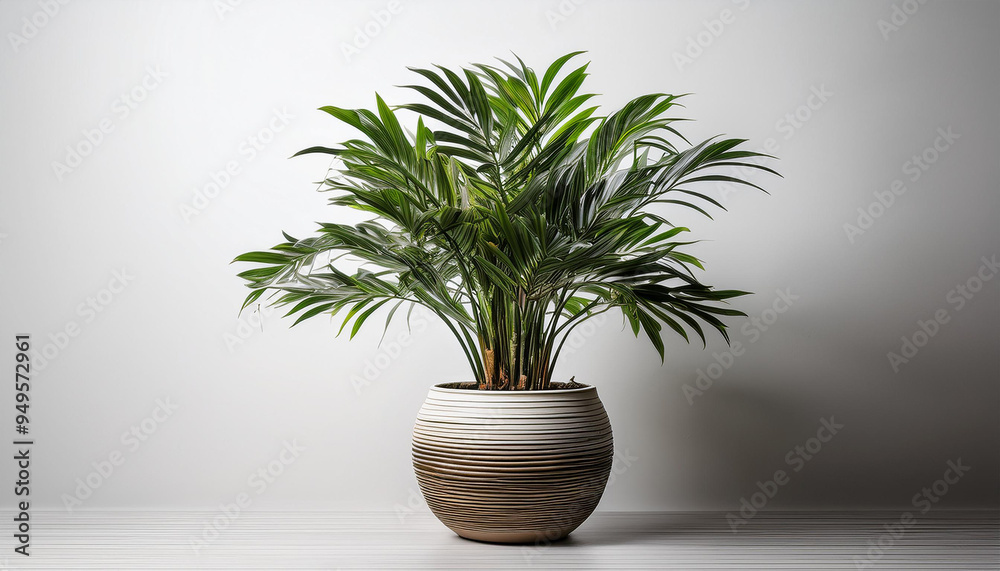 Houseplant in Pot on White Houseplant in Pot on White