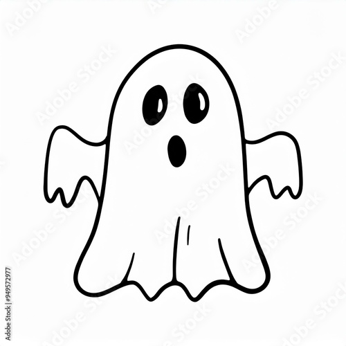 halloween ghost illustration isolated on white