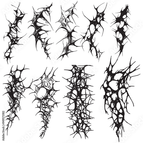 Hand drawn tribal tattoo border element