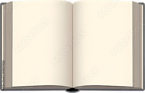 illustration of an open book with blank pages