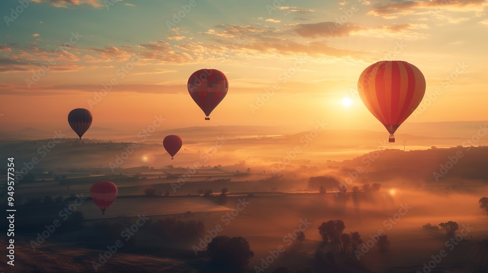 Fototapeta premium Hot air balloon wallpaper