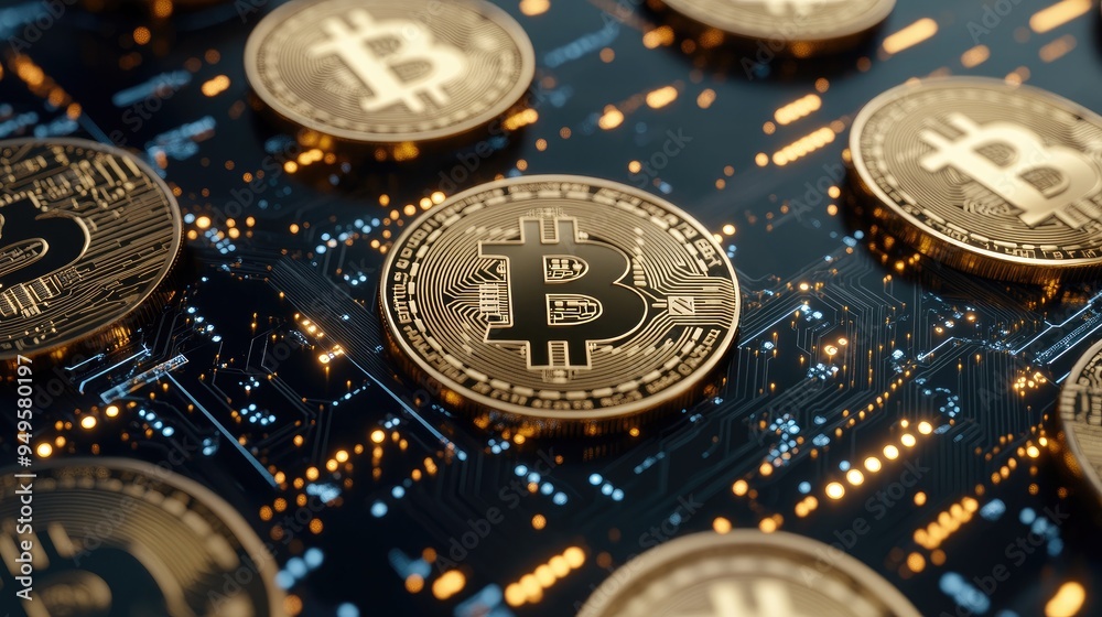 Abstract design with digital currency symbols representing digital money trends Abstract design with digital currency symbols representing digital money trends