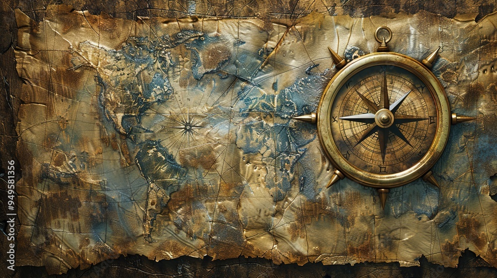Naklejka premium ancient map wallpaper