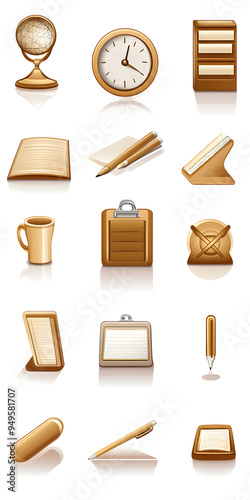 Vector Set of Office Icons photo