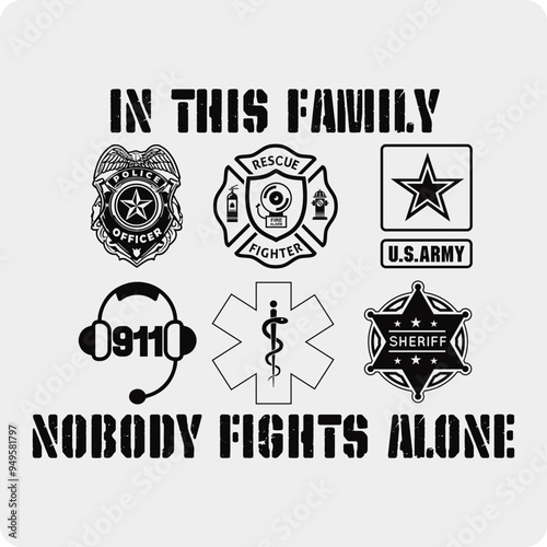 First Responders Hero Flag Nurse, EMS, Police, Firefighter, Military, corrections, dispatch, T-shirt Design