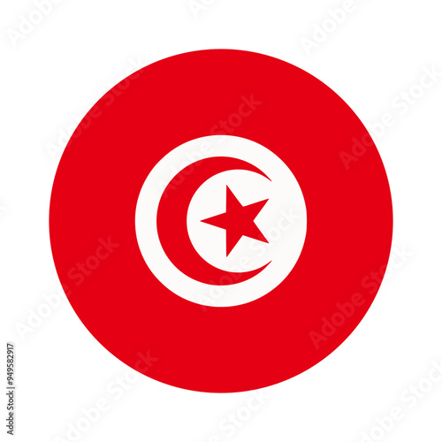 Free Download The flag of tunisia. Flag icon. Standard color. Round flag. Computer illustration. Digital illustration. Vector illustration. - GFXLoad