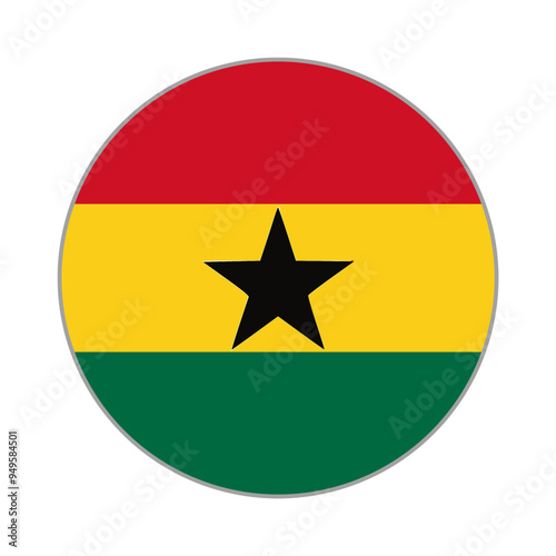Free Download The flag of Ghana. Flag icon. Standard color. Round flag. Computer illustration. Digital illustration. Vector illustration. - GFXLoad