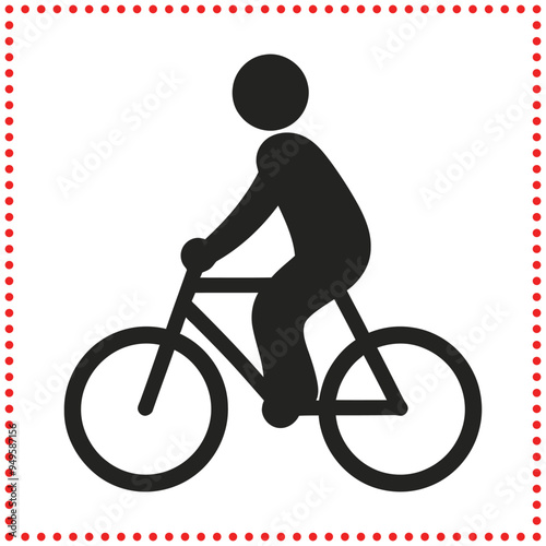 Cyclist Silhouette Icon Minimalist Design for Sports and Outdoor Activities