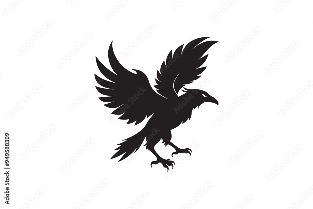 Obraz premium Crow silhouette vector illustration