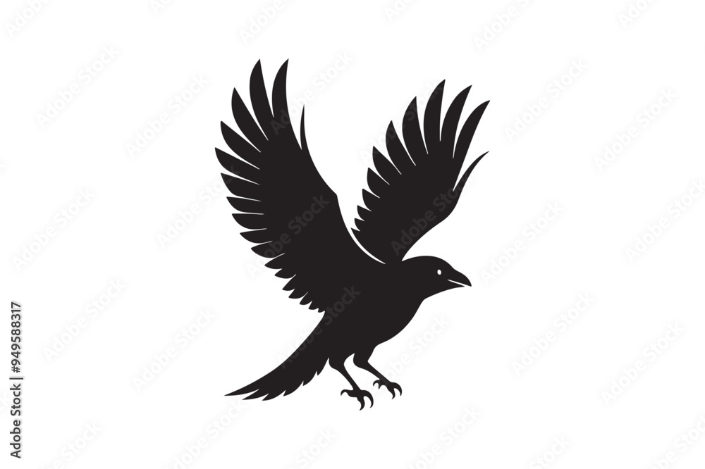 Obraz premium Crow silhouette vector illustration