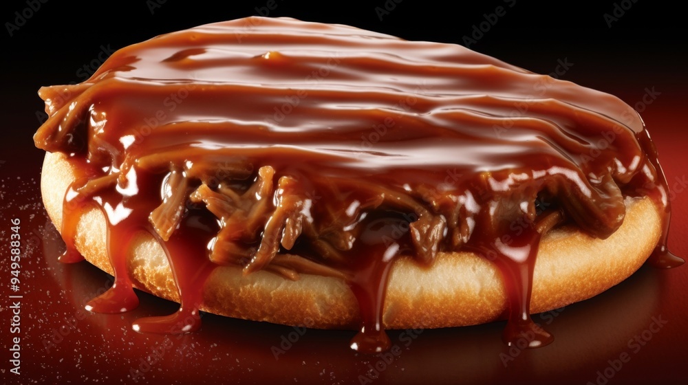 Close-up of a Delicious Beef Sandwich with Gravy