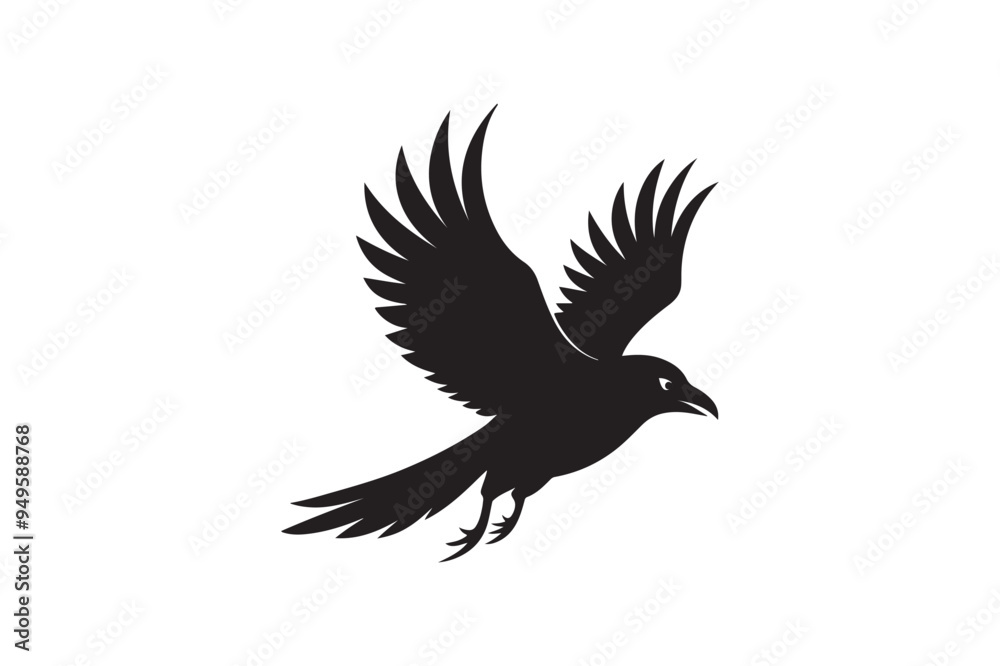 Fototapeta premium Crow silhouette vector illustration
